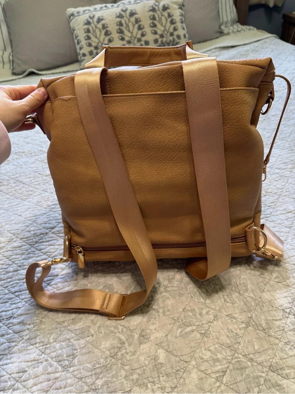 Faux Leather Diaper Bag Backpack